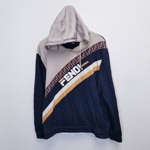 Fendi Navy and Beige Hoodie